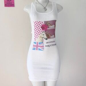 y2k unicorn graphic tank dress